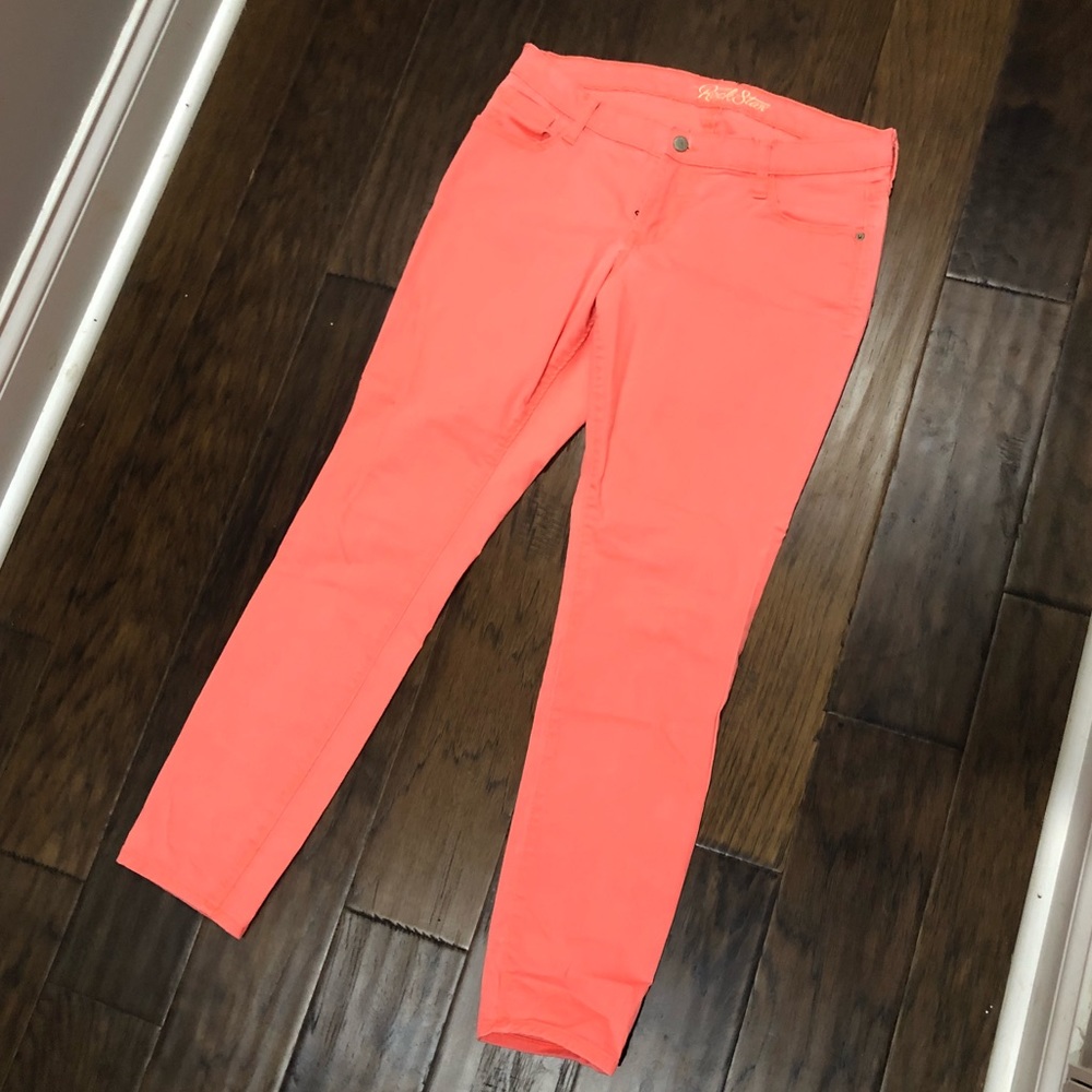 Old Navy coral skinnies